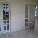 eiken dubbele deur met geslepen facetten glas