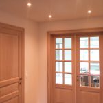 eiken dubbele deur met geslepen facetten glas